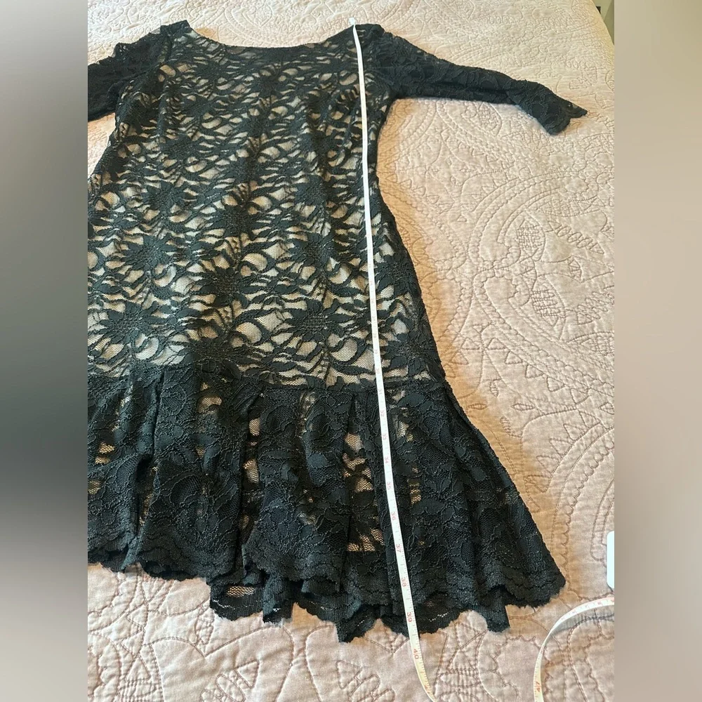 Calvin Klein Elegant Black Lace Dress - 14 - Picture 8 of 11